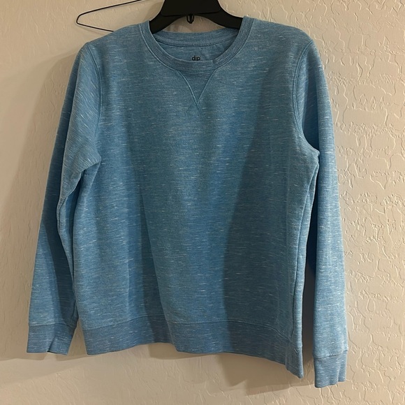 dip Tops - Women’s blue cotton pullover sweatshirt casual solid monochrome warm DIP Medium